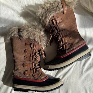 GUC, Sorel Joan of Arctic Winter & Snow Boots, Umber Red & Brown, Size 8